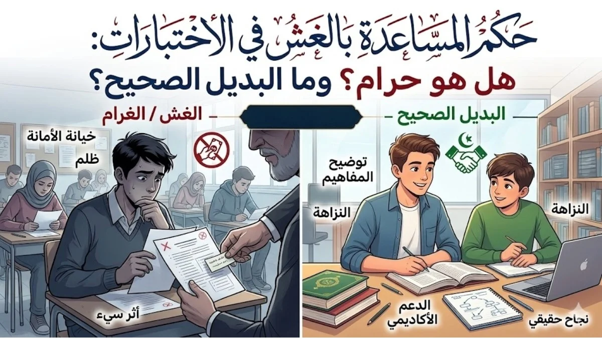 حكم المساعدة بالغش في الاختبار...