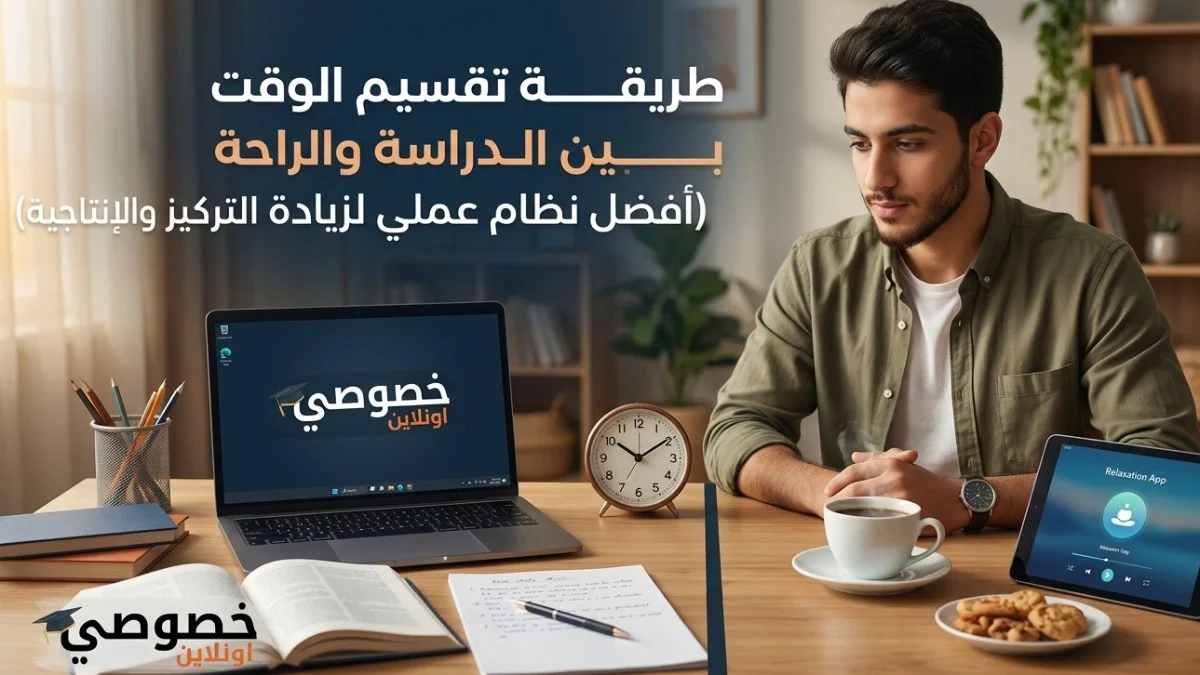 طريقة تقسيم الوقت بين الدراسة والراحة (أفضل نظام عملي لزيادة التركيز والإنتاجية)
