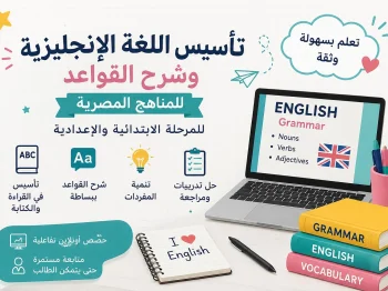 تأسيس اللغة الإنجليزية وشرح القواعد للمرحلة الابتدائية والاعدادية