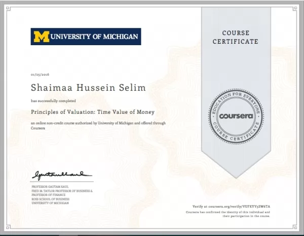 Principles of Valuation_Time Value of Money - University of Michigan