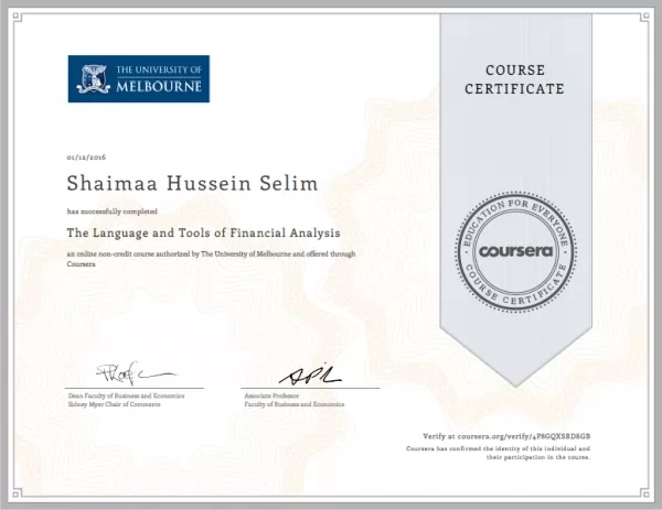 The Language and Tools of Financial Analysis - The University of Melbourne