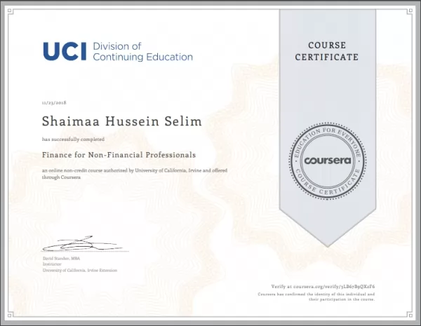 Finance for Non-Financial Professionals_University of California, Irvine