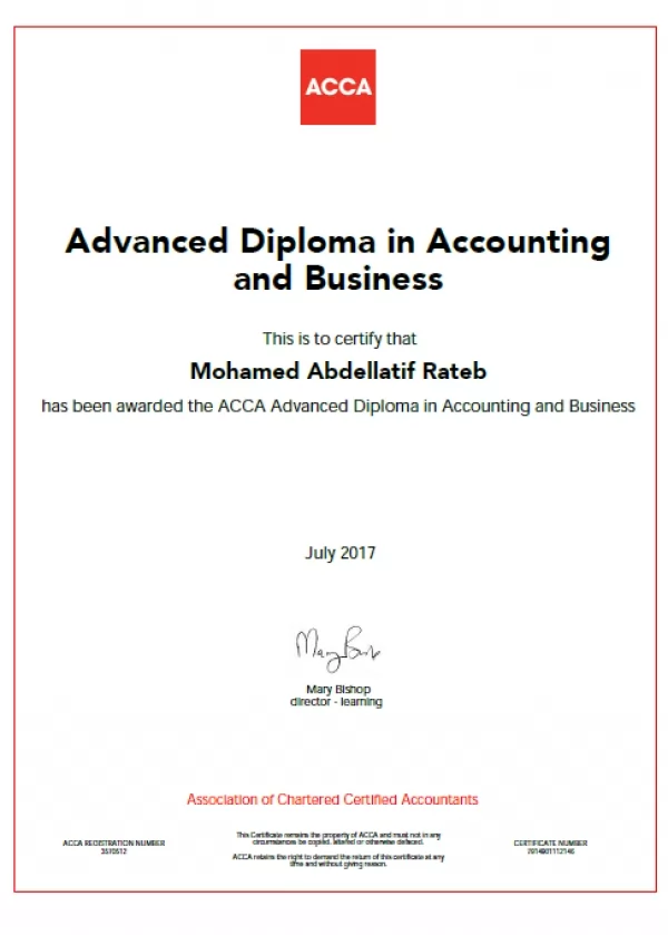 Advanced Diploma in accounting and business