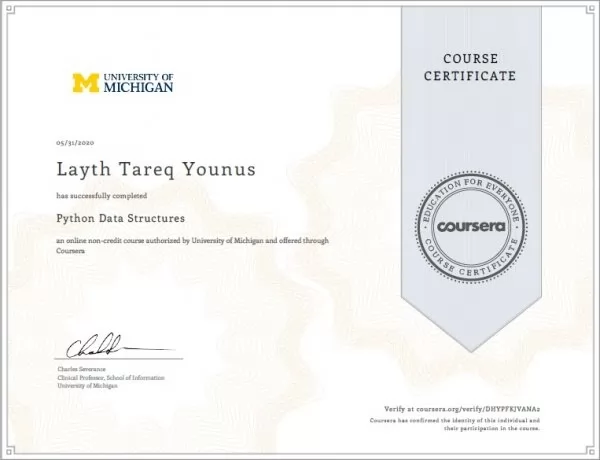 Python Data Structures Certificate