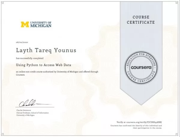 Using Python to Access Web Data Certificate