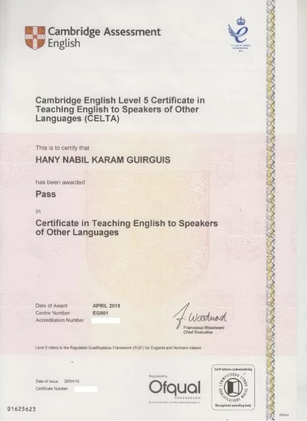  Cambridge CELTA Certificate in Teaching English to Speakers of Other Languages