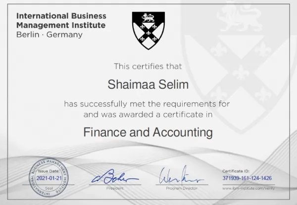 Finance and Accounting_International Business Management Institute_Berlin, Germany