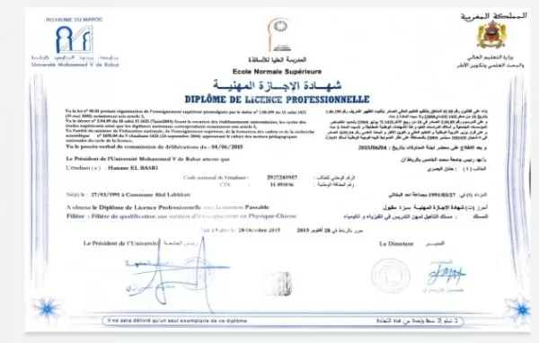 Licence of teaching 