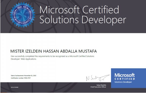 Microsoft Certified Solution Developer(MCSD) . Web Application