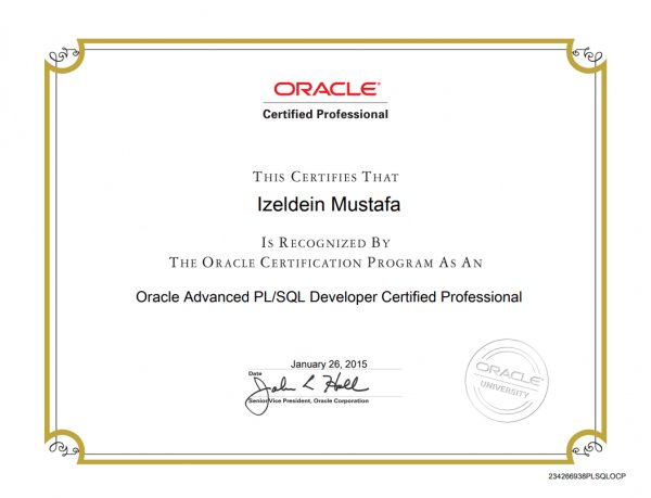 Oracle Advanced PL/SQL Developer Certified Proffetional(OCP)