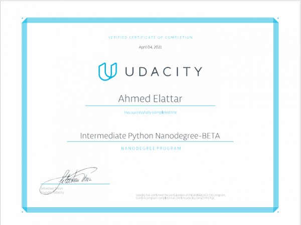 Intermediate Python Programming Nanodegree ( Udacity )