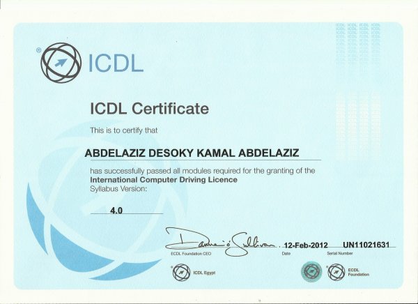 الرخصة الدولية فى قيادة الحاسب الألي ICDL