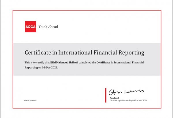 Certificate International Reporting Standard (Cert. IFR)
