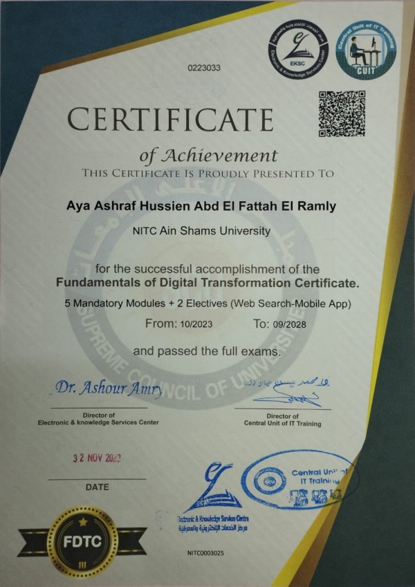 Fundamentals of Digital Transformation Certificate