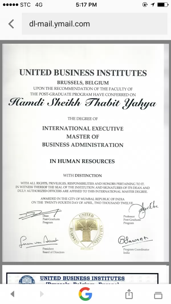 International Executive Master of Business Administration 